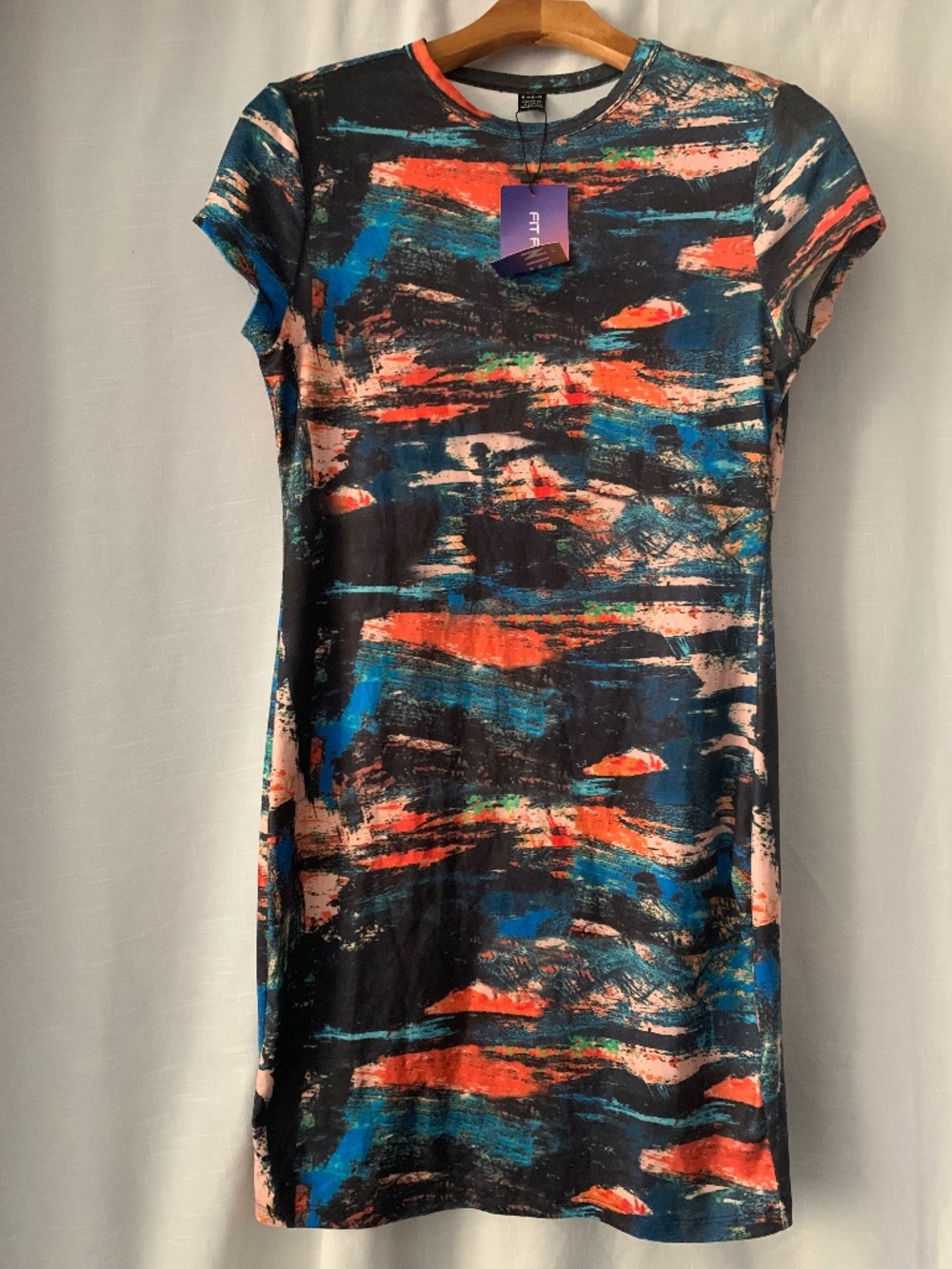 Colorful Print Short Sleeve Dress